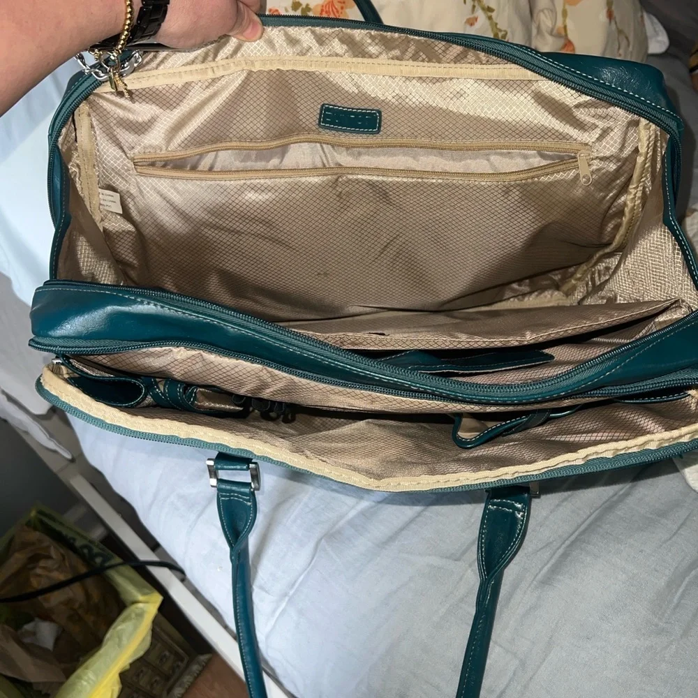 Buxton Teal Laptop Bag with organization pockets